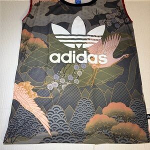 Adidas Originals Rita Ora Asian Crane Print Tank Top Women’s XS Sleeveless Tee